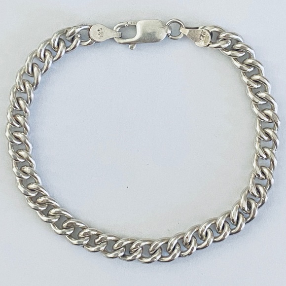 Hand Crafted Other - Unisex handmade 7mm chain bracelet 925 silver